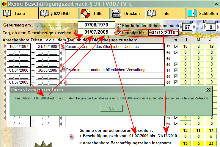 Dienstzeitenrechner